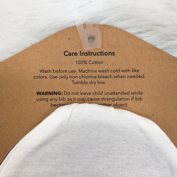 Rae Dunn White 2 Piece Baby Beanie & Bib Set - Picture 5 of 7